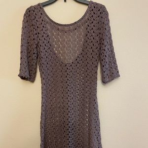 Lace high low mini-dress